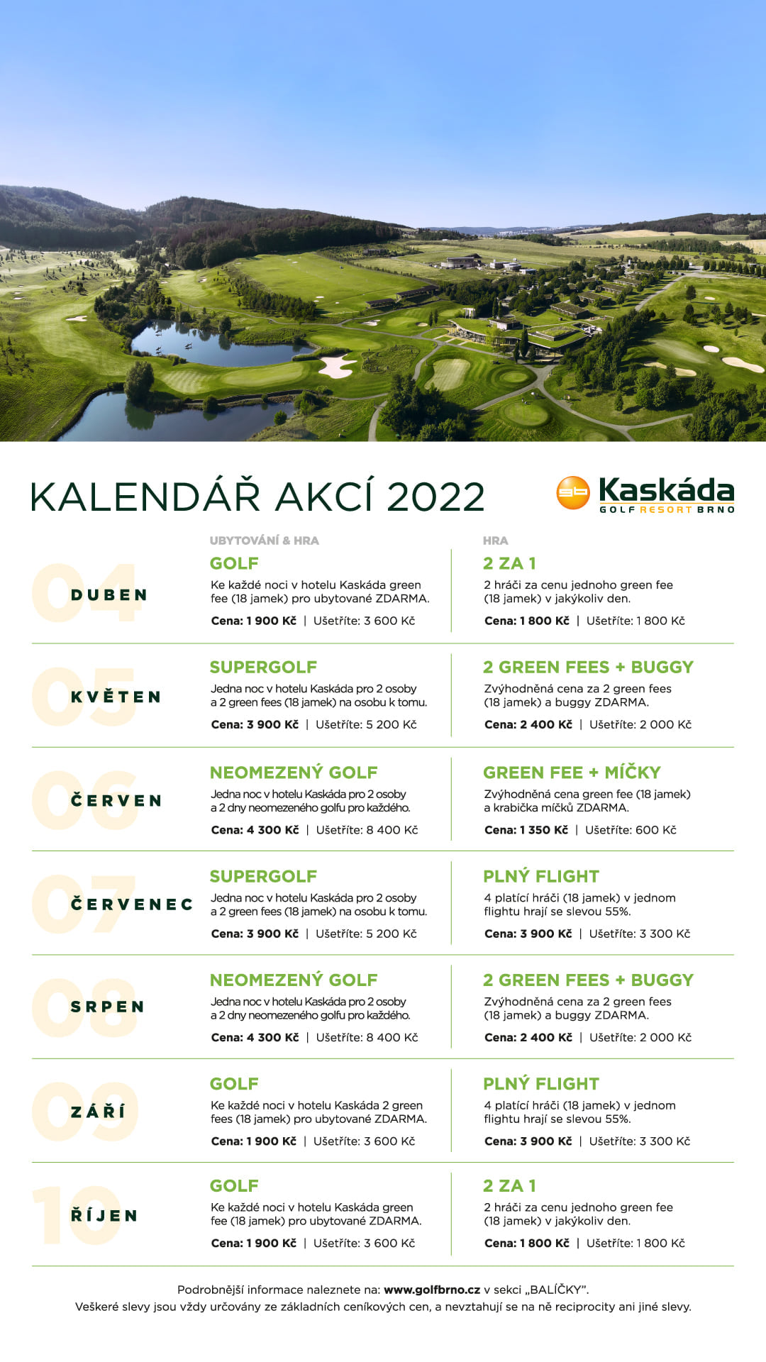 kalendar akci kaskada 2022